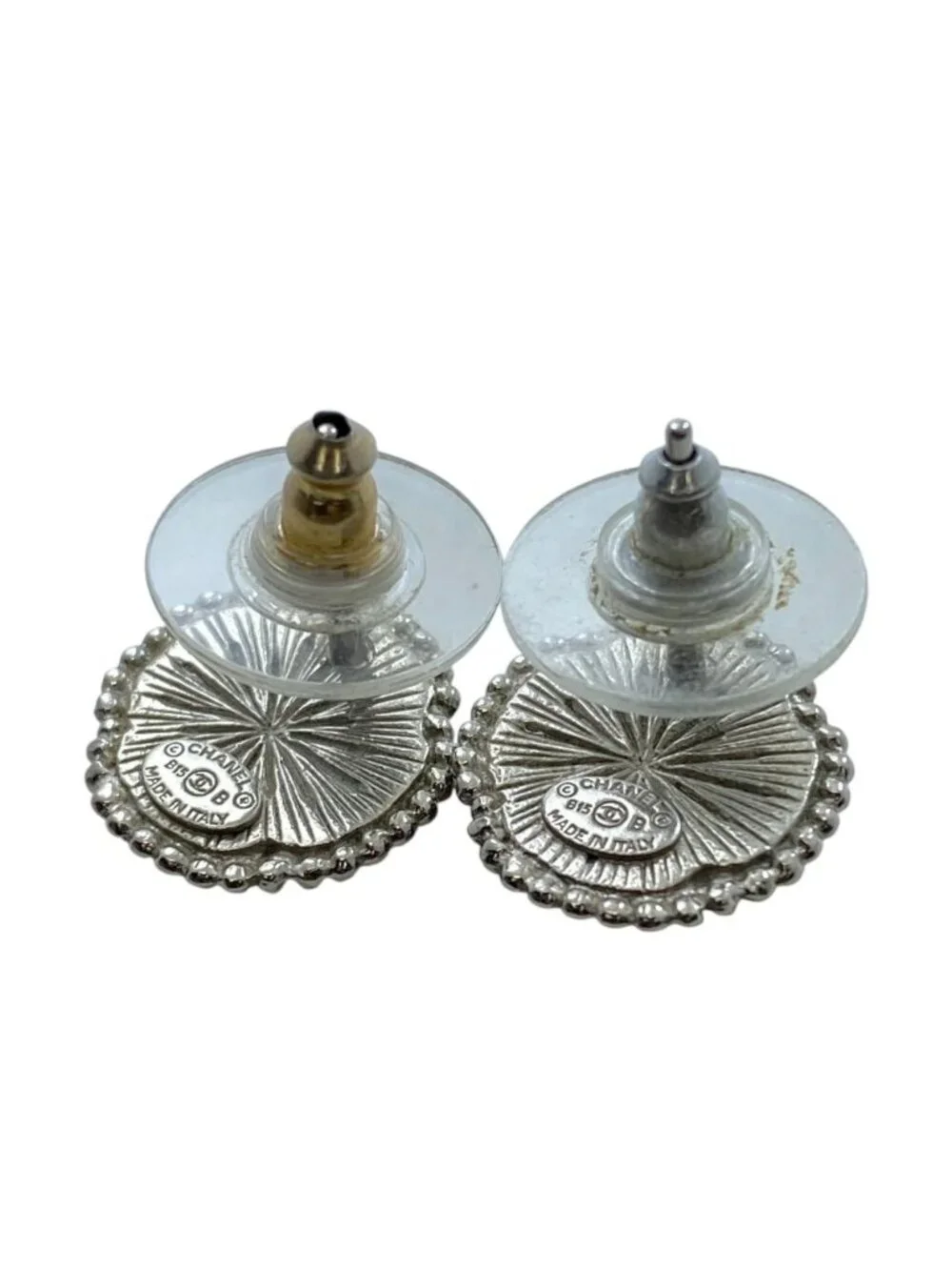 Chanel Earrings CC Logo Silver